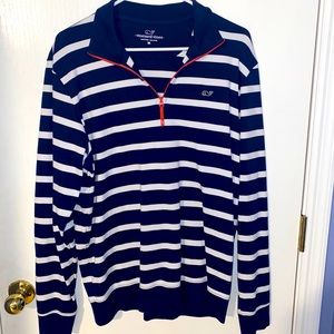 Vineyard Vines striped navy and white pullover